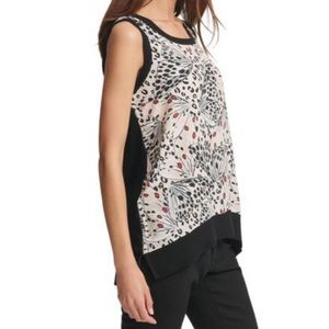 DKNY |  Top Blouse Printed Sleeveless Chiffon Top